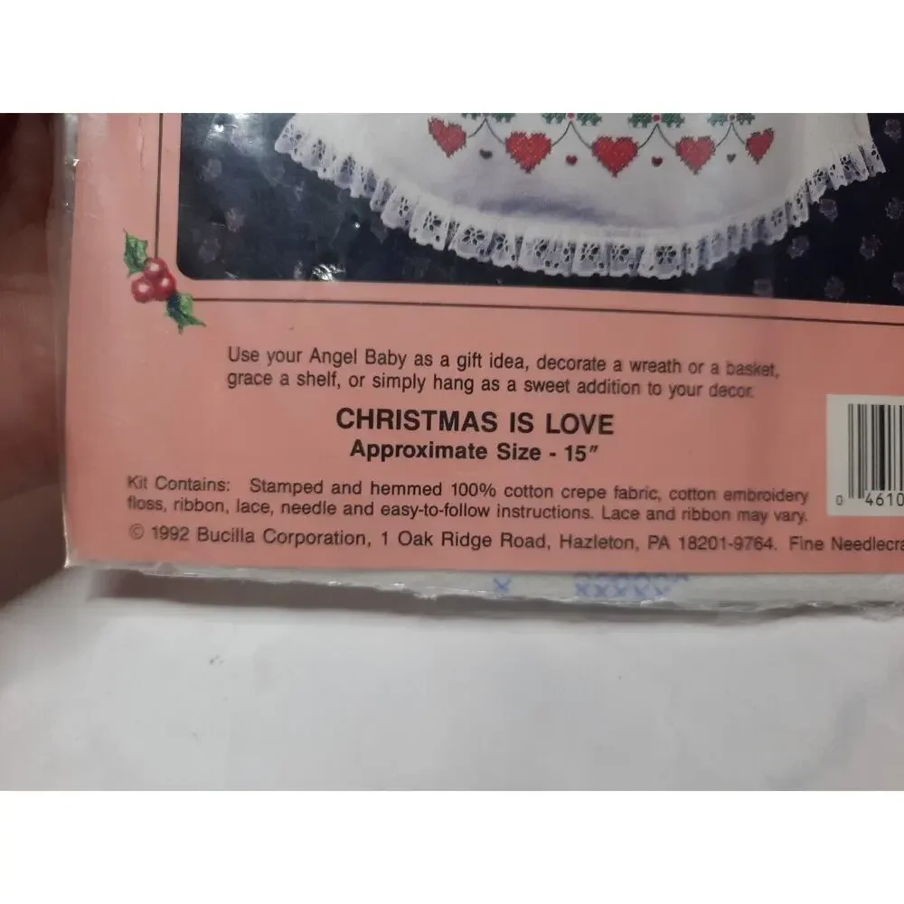 Bucilla Gallery of Stitches Angel Babies Christmas Is Love 33234 15 inches